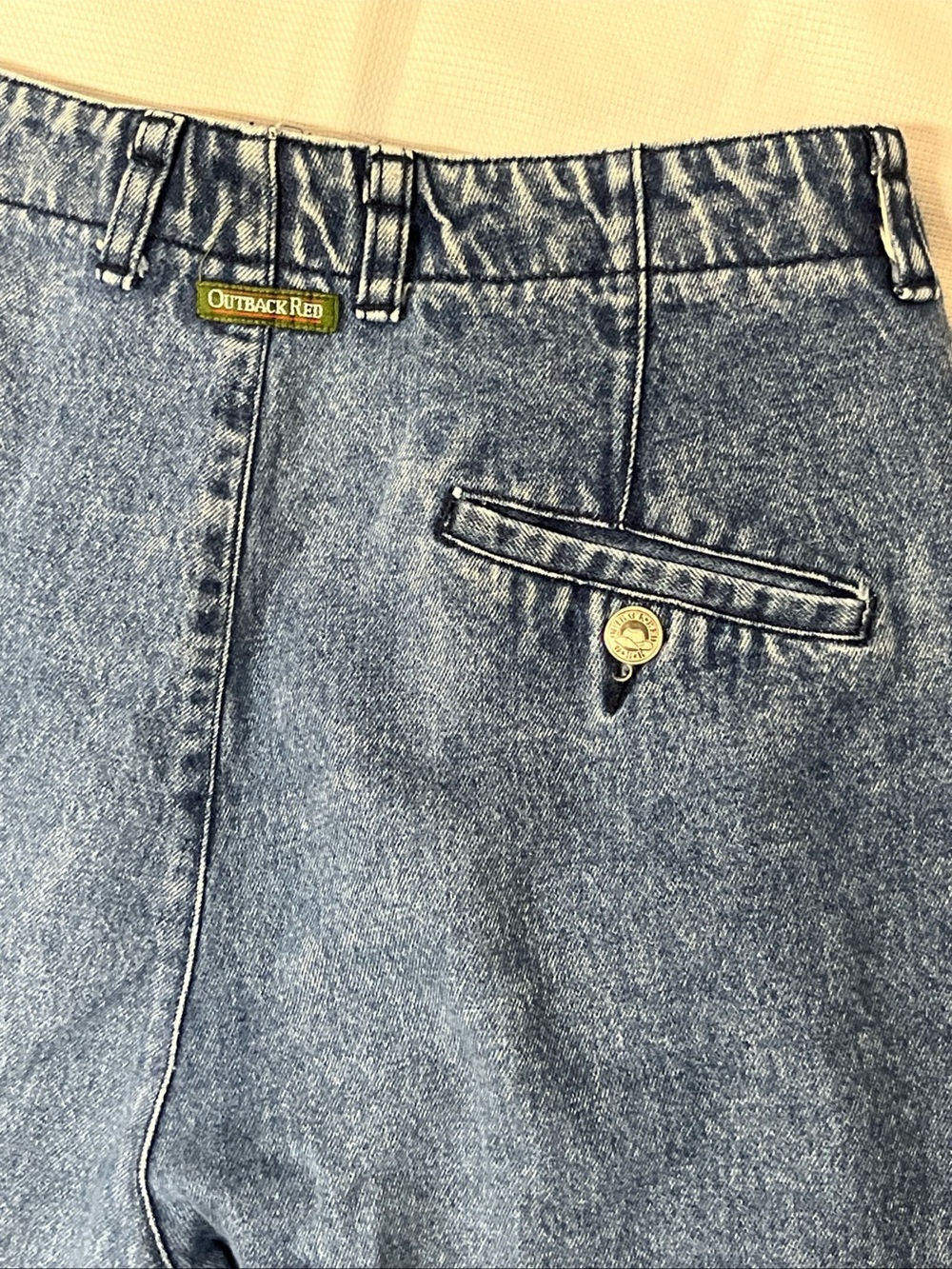 Vintage Outback Red Women's Jeans Double Button Waist Pleated Tapered Size 12 - Picture 8 of 15